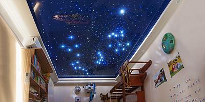 Потолок звёздное небо в детскую 16 кв.м